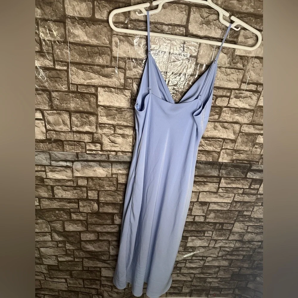 Y2K Abercrombie & Fitch Spaghetti Strap Full Length Periwinkle Dress Size Large